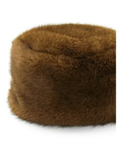 Morgan & Taylor Elaina Faux Fur Cossack Hat in Brown