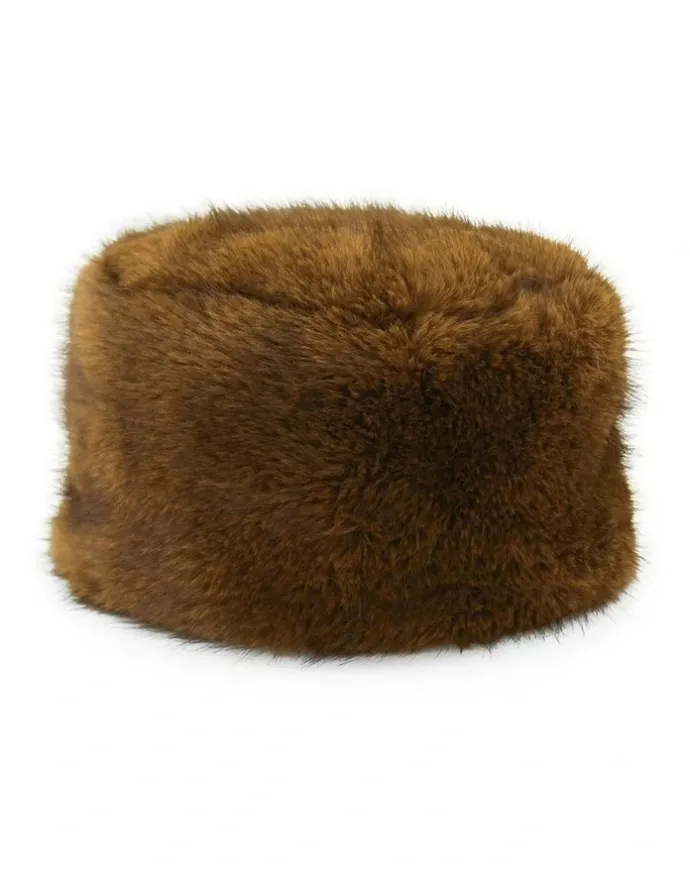 Morgan & Taylor Elaina Faux Fur Cossack Hat in Brown