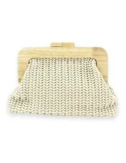 Morgan & Taylor Erica Woven Clutch in Beige