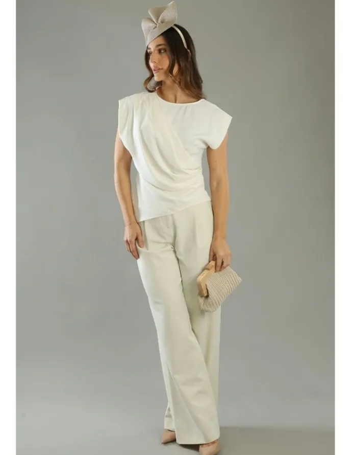 Morgan & Taylor Erica Woven Clutch in Beige