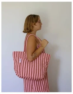Mosey Me Sundae Seersucker Quilted Tote Bag in Multi