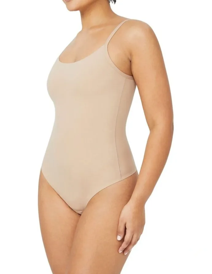 Nancy Ganz Body Smart Thong Bodysuit in Beige