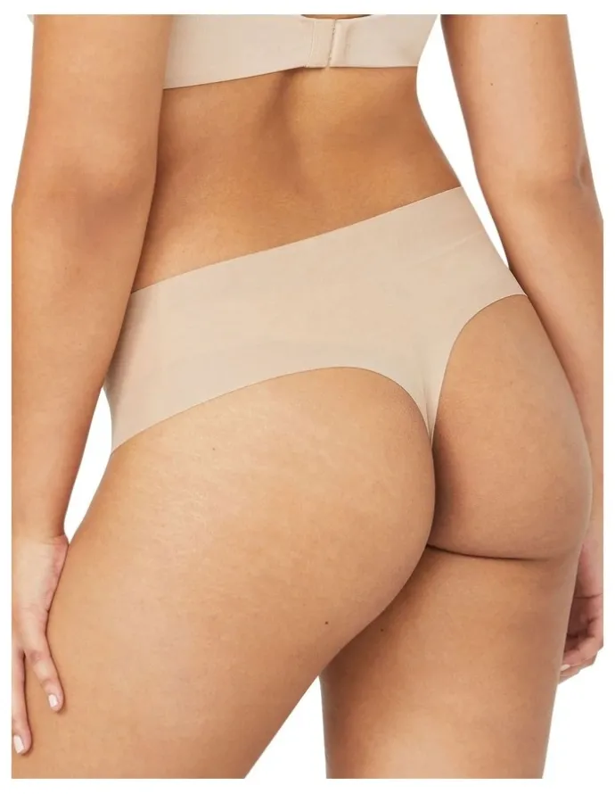Nancy Ganz Body Smart Waisted Thong in Beige