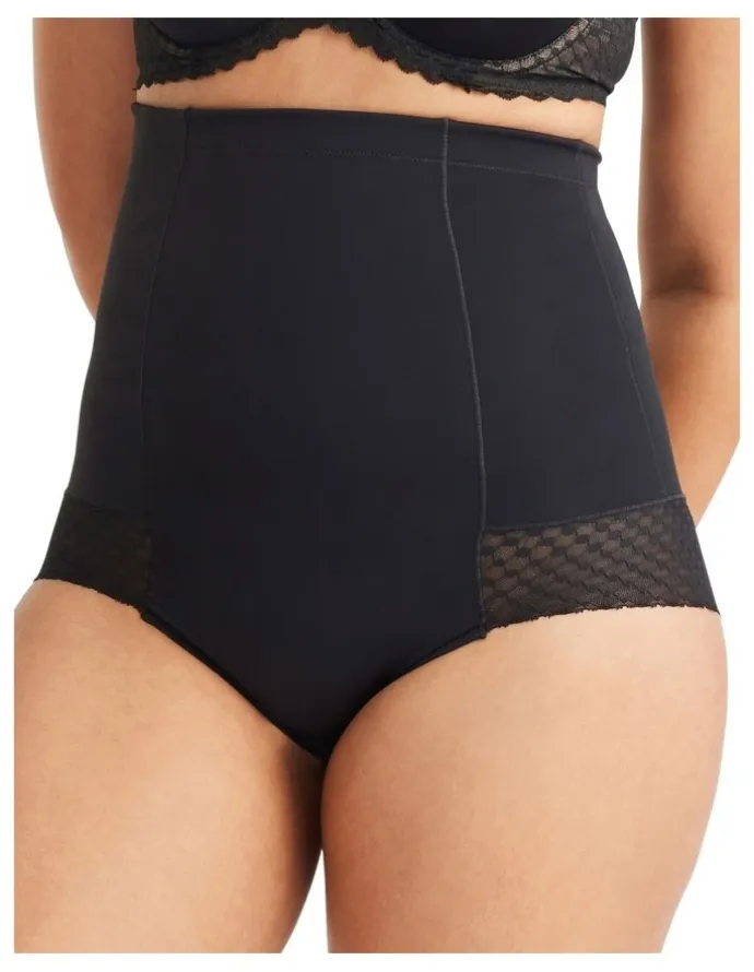 Nancy Ganz Revive Lace High Waisted Brief in Black