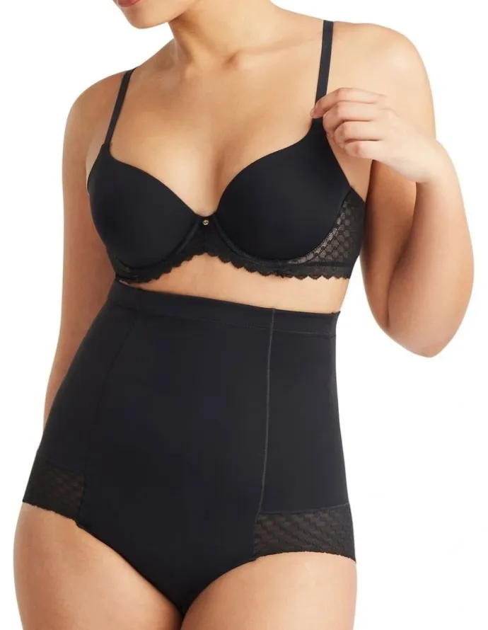 Nancy Ganz Revive Lace High Waisted Brief in Black