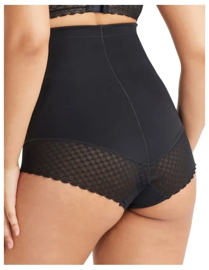 Nancy Ganz Revive Lace High Waisted Brief in Black