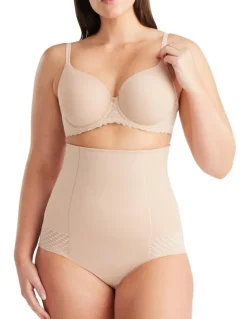 Nancy Ganz Revive Lace High Waisted Brief in Beige