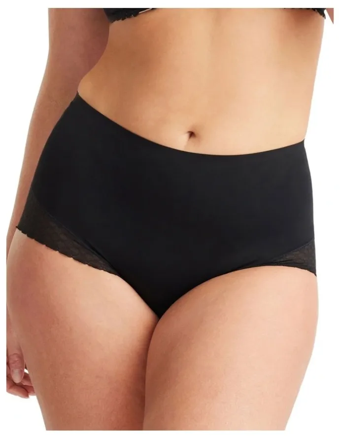 Nancy Ganz Revive Lace Waisted Brief in Black