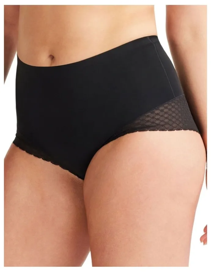 Nancy Ganz Revive Lace Waisted Brief in Black