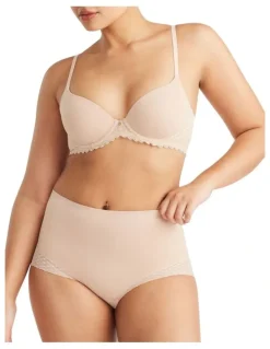 Nancy Ganz Revive Lace Waisted Brief in Beige
