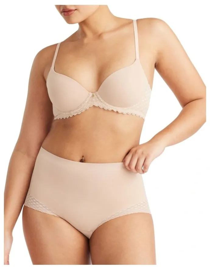 Nancy Ganz Revive Lace Waisted Brief in Beige
