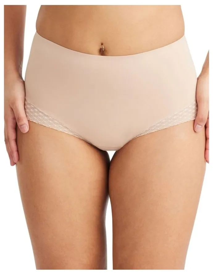 Nancy Ganz Revive Lace Waisted Brief in Beige