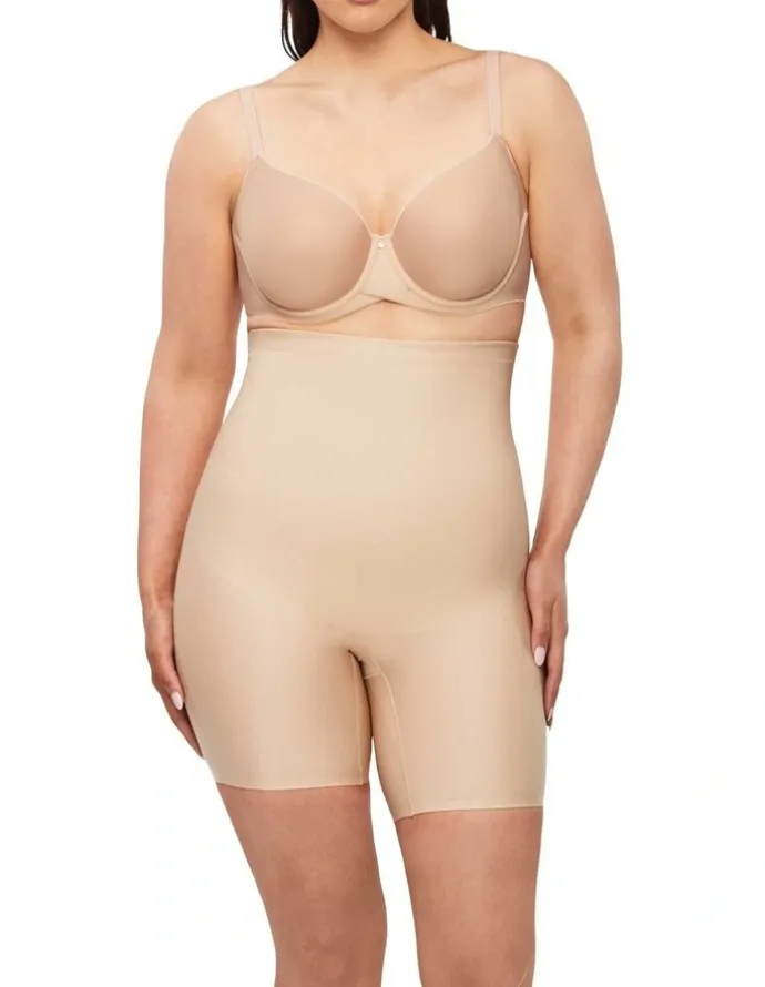 Nancy Ganz X-Factor High Waisted Thigh Shaper In Warm Taupe