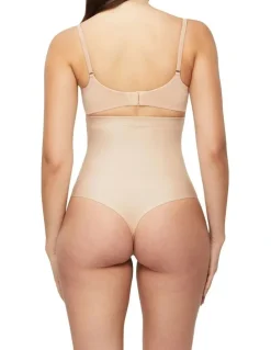 Nancy Ganz X-Factor High Waisted Thong Brief in Warm Taupe