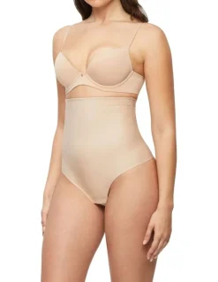 Nancy Ganz X-Factor High Waisted Thong Brief in Warm Taupe