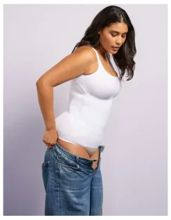 Naomi & Nicole Camisole With Underarm Smoothing in White