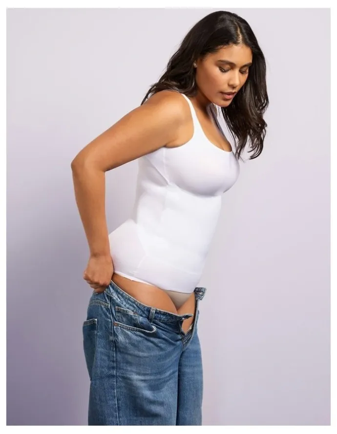 Naomi & Nicole Camisole With Underarm Smoothing in White