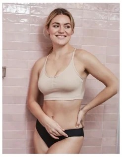 Naomi & Nicole No 'Side Show' Crop Top Style Shapewear Bralette in Warm Beige
