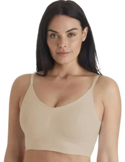 Naomi & Nicole No 'Side Show' Crop Top Style Shapewear Bralette in Warm Beige