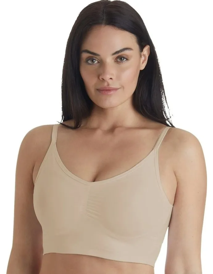 Naomi & Nicole No 'Side Show' Crop Top Style Shapewear Bralette in Warm Beige