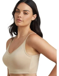 Naomi & Nicole No 'Side Show' Crop Top Style Shapewear Bralette in Warm Beige