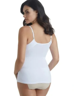 Naomi & Nicole No Side Show Covertible Strap Camisole in White