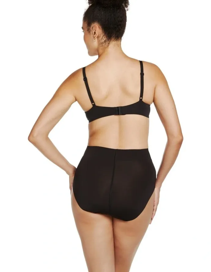 Naomi & Nicole Real Smooth Wrap Front High Waist Shaping Brief in Black