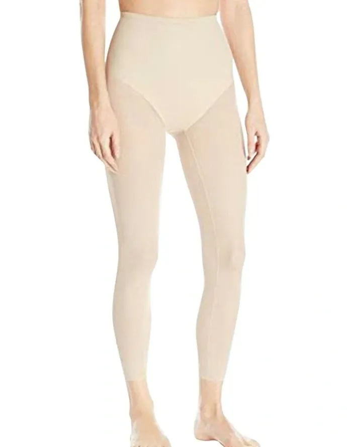 Naomi & Nicole Sheer Comfort Rear Lifting Shaper Leggings in Warm Beige