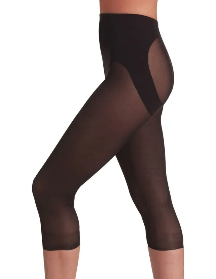Naomi & Nicole Sheer Comfort Rear Lifting Shaper Leggings in Black