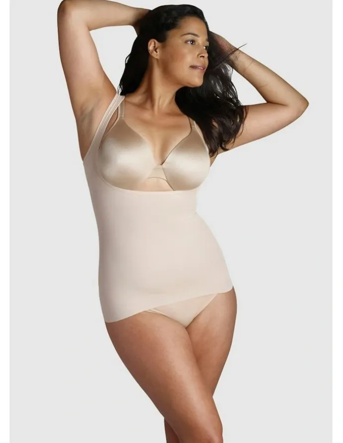 Naomi & Nicole Unbelievable Comfort Plus Size Torsette Tummy Shaper in Warm Beige