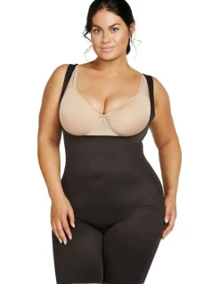 Naomi & Nicole Unbelievable Comfort Plus Size Torsette Full Body Shaper in Black