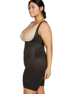Naomi & Nicole Unbelievable Comfort Plus Size Torsette Full Body Shaper in Black