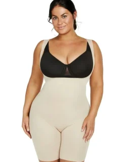 Naomi & Nicole Unbelievable Comfort Plus Size Torsette Full Body Shaper in Warm Beige