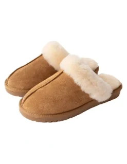 Naturally Sheepskins Classic Sheepskin Scuff Slipper in Tan
