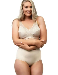 Naturana High Waist Shapewear Brief With Lace in Beige