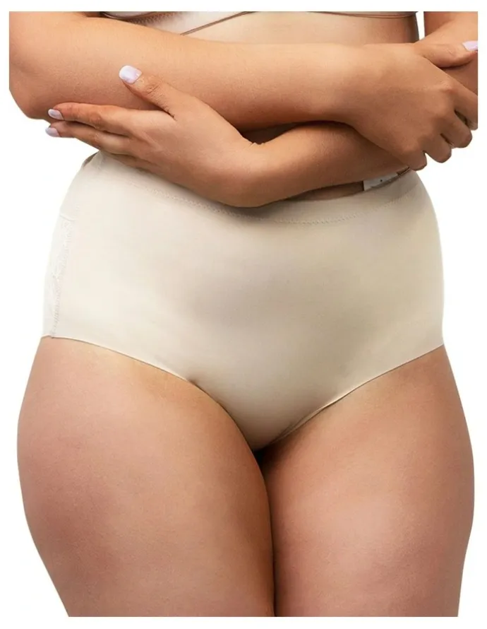 Naturana High Waist Shapewear Brief With Lace in Beige