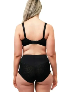 Naturana High Waist Shapewear Brief With Lace in Black
