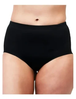 Naturana High Waist Shapewear Brief With Lace in Black