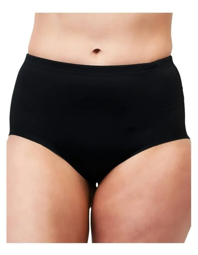 Naturana High Waist Shapewear Brief With Lace in Black