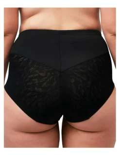 Naturana High Waist Shapewear Brief With Lace in Black