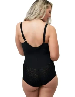 Naturana Minimiser Cup Shaping Bodysuit with Lace in Black