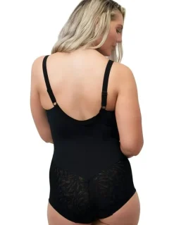 Naturana Minimiser Cup Shaping Bodysuit with Lace in Black