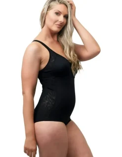 Naturana Minimiser Cup Shaping Bodysuit with Lace in Black