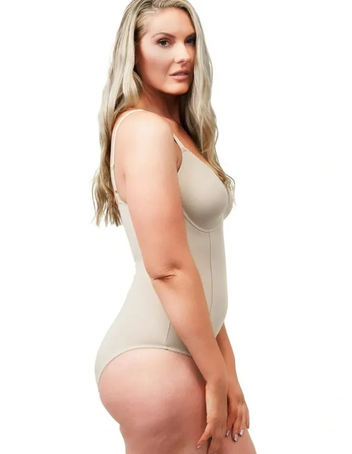 Naturana Moulded Underwire Cup Shaping Bodysuit in Beige