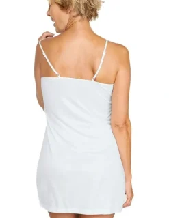 Naturana Spaghetti Strap Underskirt Lingerie Slip Dress in White