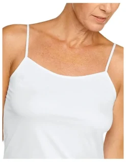 Naturana Spaghetti Strap Underskirt Lingerie Slip Dress in White