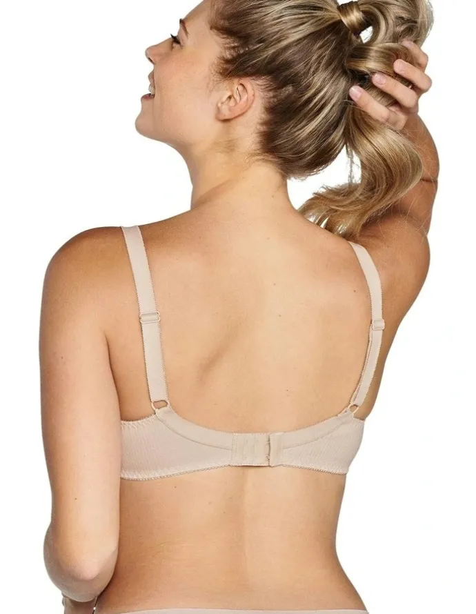 Naturana Wirefree Ribbed Pure Cotton Bra in Beige