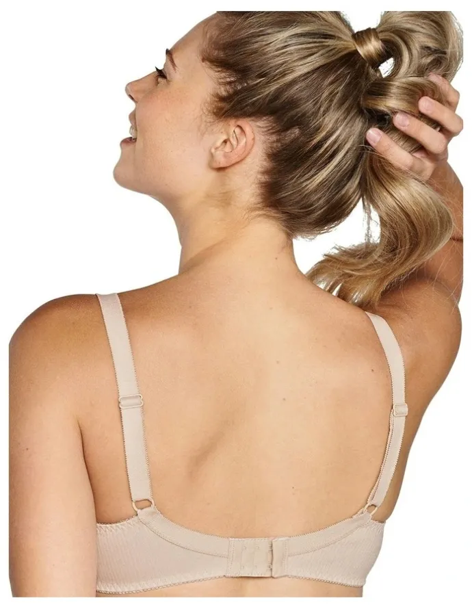 Naturana Wirefree Ribbed Pure Cotton Bra in Beige