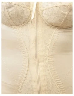 Naturana Zip Front Firm Control Lace Corselette Bodyshaper in Beige