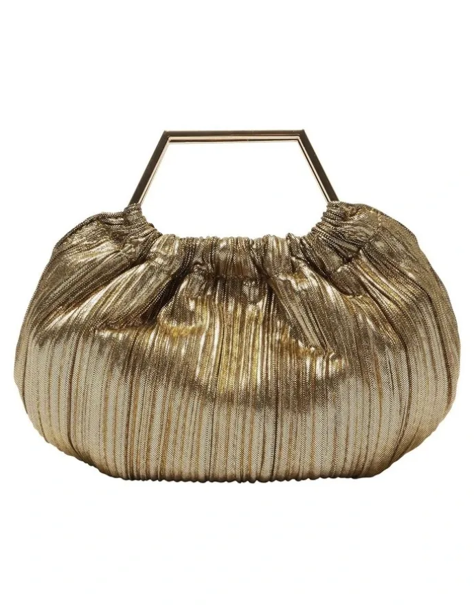Nina Allison Bag in Dark Gold Pleat